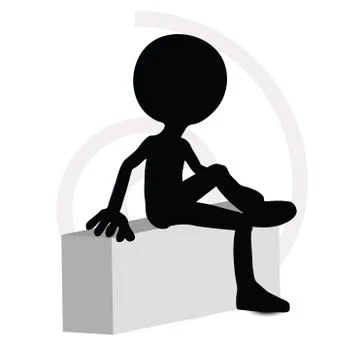 3d man in sitting pose Stock Illustration