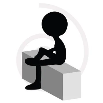 3d man in sitting pose Stock Illustration