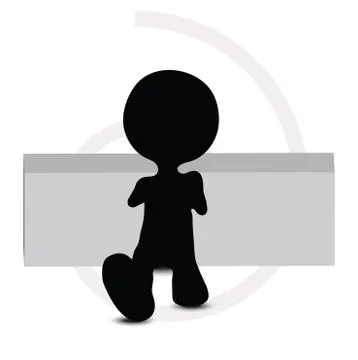 3d man in sitting pose Stock Illustration
