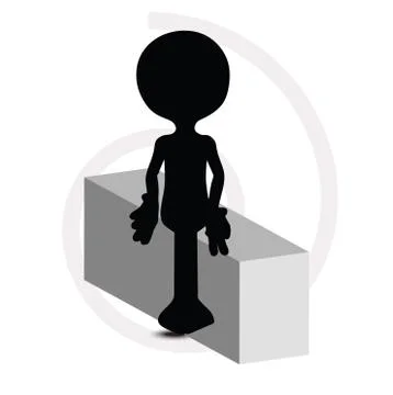 3d man in sitting pose Stock Illustration