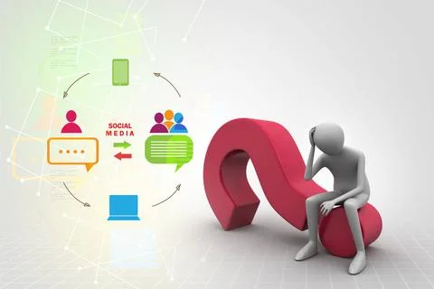 3d man sitting on the question mark 3d man sitting on the question mark Co... Stock Photos