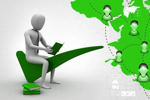 3d man sitting on the right mark 3d man sitting on the right mark Copyrigh... Stock Photos