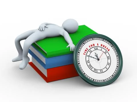 3d man sleeping - time for a break Stock Illustration