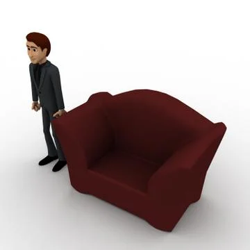 3d man sofa chair concept Stock Illustration