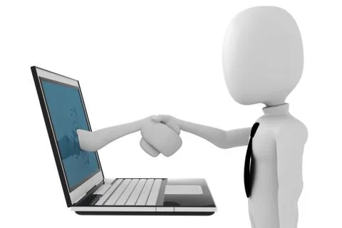 3d man special handshake Stock Illustration