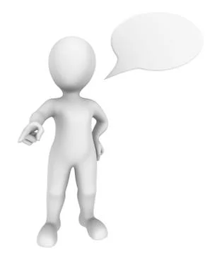 3d man with speech bubble above his head gives the order. 3d illustration. Stock Illustration