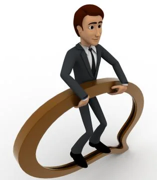 3d man standing on chat concept Stock Illustration