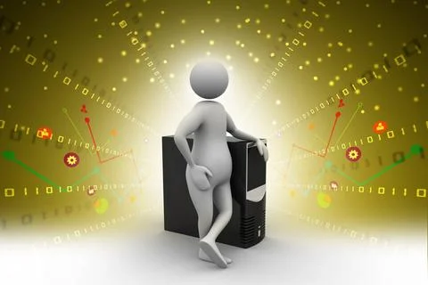 3d man standing near the data centre 3d man standing near the data centre ... Stockfoto's