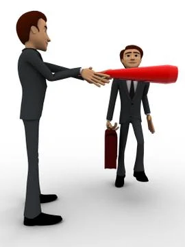 3d man stopping another man from going concept Stock Illustration
