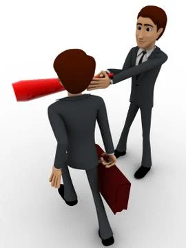 3d man stopping another man from going concept Stock Illustration