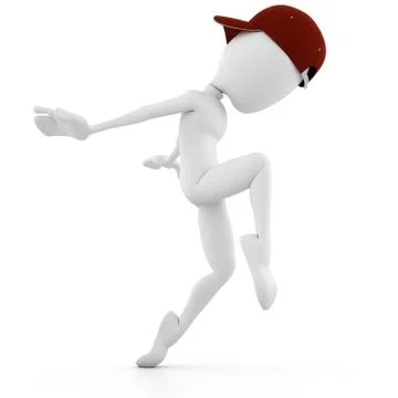 3d man street dancer performing some cool moves Stock Illustration