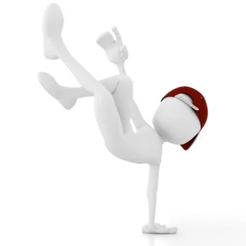 3d man street dancer performing some cool moves Illustrazione stock