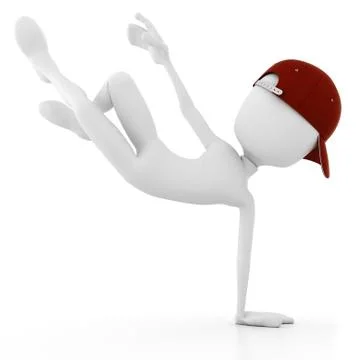 3d man street dancer performing some cool moves Stock Illustration