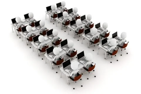 3d man student in classrom Stock Illustration