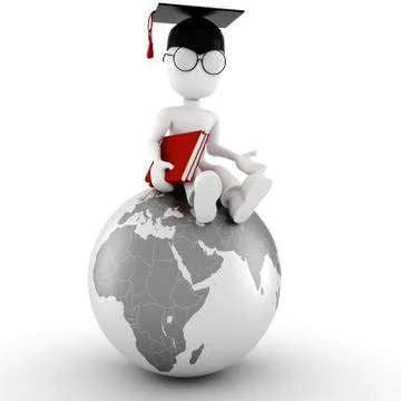 3d man student Stock Illustration