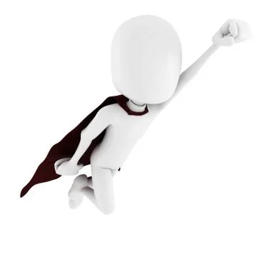 3d man superhero at rescue ! Stock Illustration