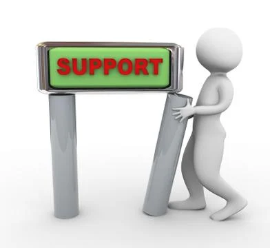 3d man support Stock Illustration