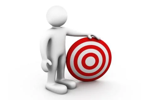 3d man with a target. Stock Illustration