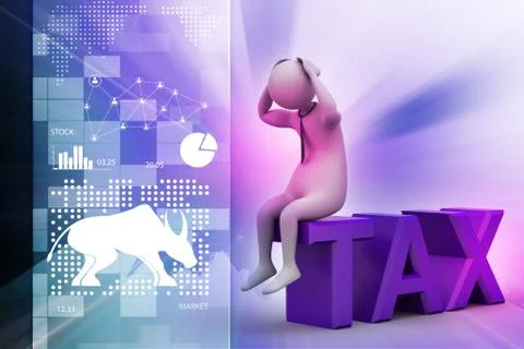 3d man in tax problem Stock Illustration