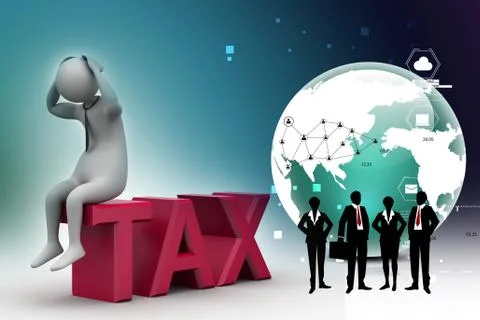 3d man in tax problem Stock Illustration