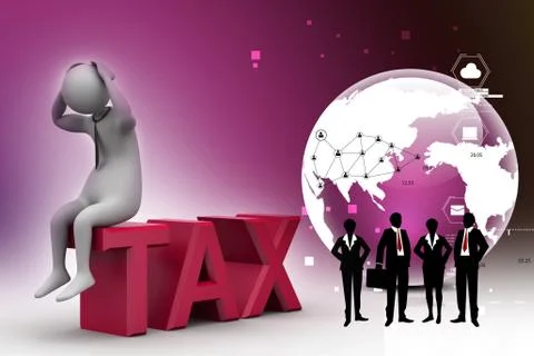 3d man in tax problem Stock Illustration