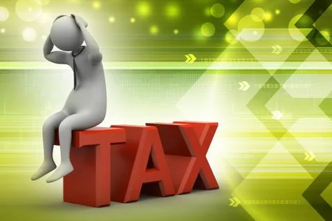 3d man in tax problem Stock Illustration