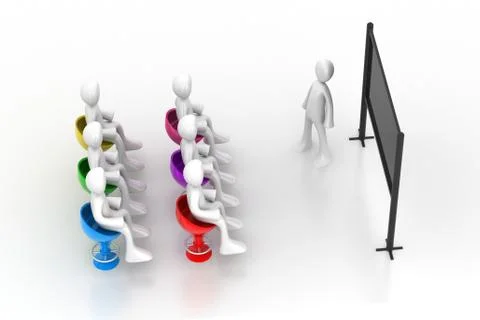 3d man teaching the people Free Stock Illustration