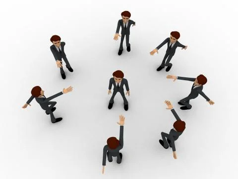 3d man team taking oath concept Stock Illustration