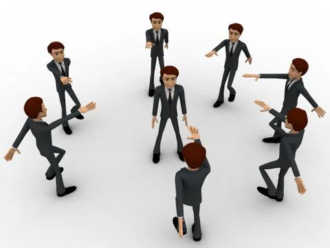 3d man team taking oath concept Stock Illustration