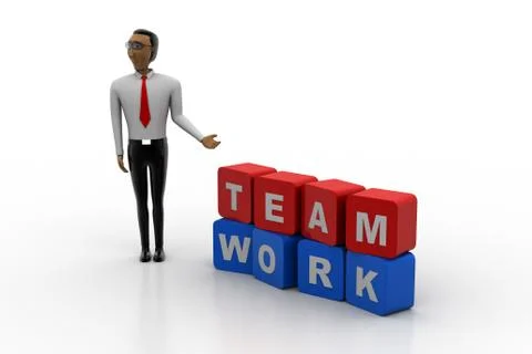 3d man with team work concept Free Stock Illustration