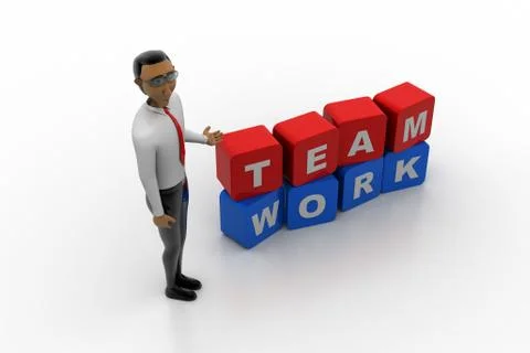 3d man with team work concept Free Stock Illustration