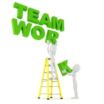 3d man team work Stock Illustration