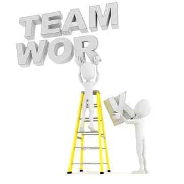 3d man team work Illustrazione stock
