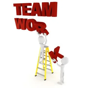 3d man team work Stock Illustration