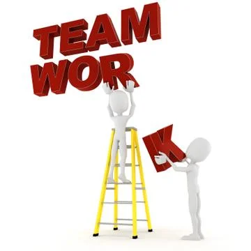 3d man team work Illustrazione stock