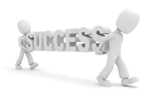 3d man, teamwork. Stock Illustration