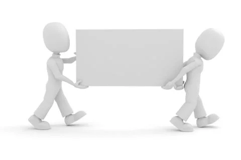 3d man, teamwork. Stock Illustration