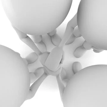 3d man teamwork, isolated on white Stock Illustration