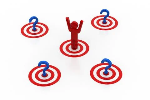 3d man thinking about the achievements Free Stock Illustration