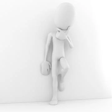 3d man thinking at asomething Illustrazione stock