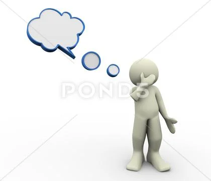 3d man thinking Stock Illustration