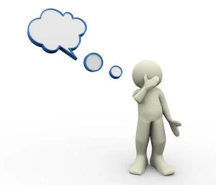 3d man thinking Stock Illustration
