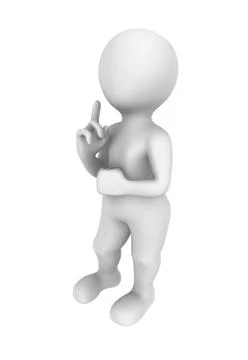 3d man thinks of a problem. 3d illustration. Stock Illustration