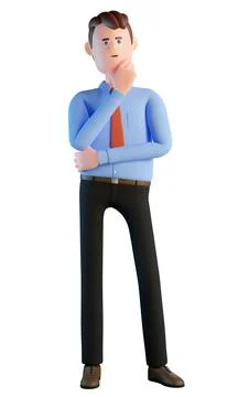3d man thought about the problem Stock Illustration