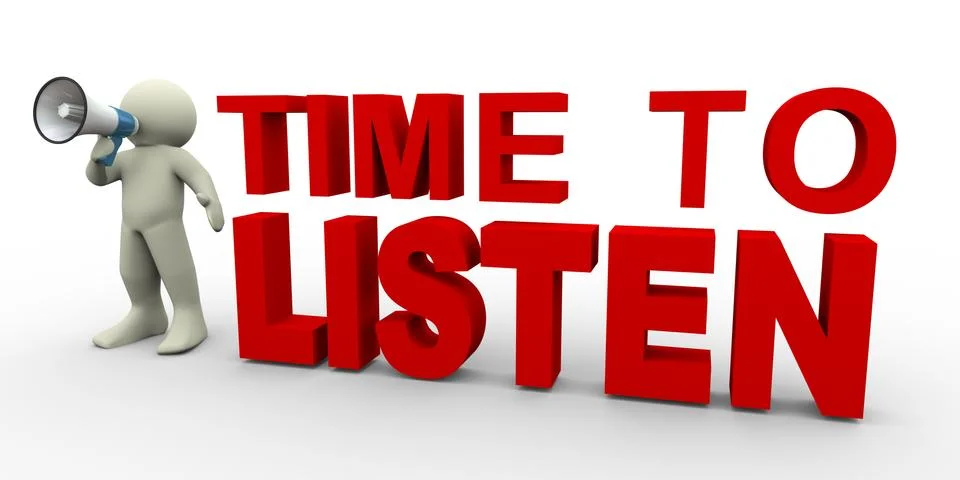 3d man - time to listen Stock Illustration