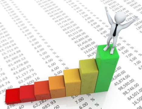 3d man on top of bars Stock Illustration