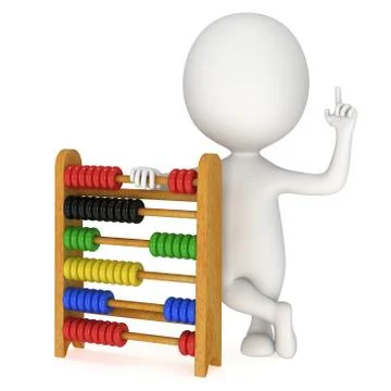 3d man with toy abacus Stock-Illustration