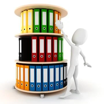 3d man trying to grab a dossier Stock Illustration