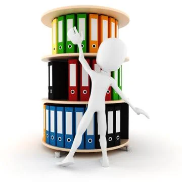 3d man trying to grab a dossier Stock Illustration