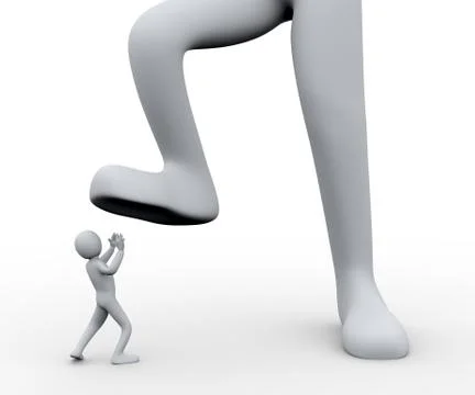 3d man under foot Stock Illustration